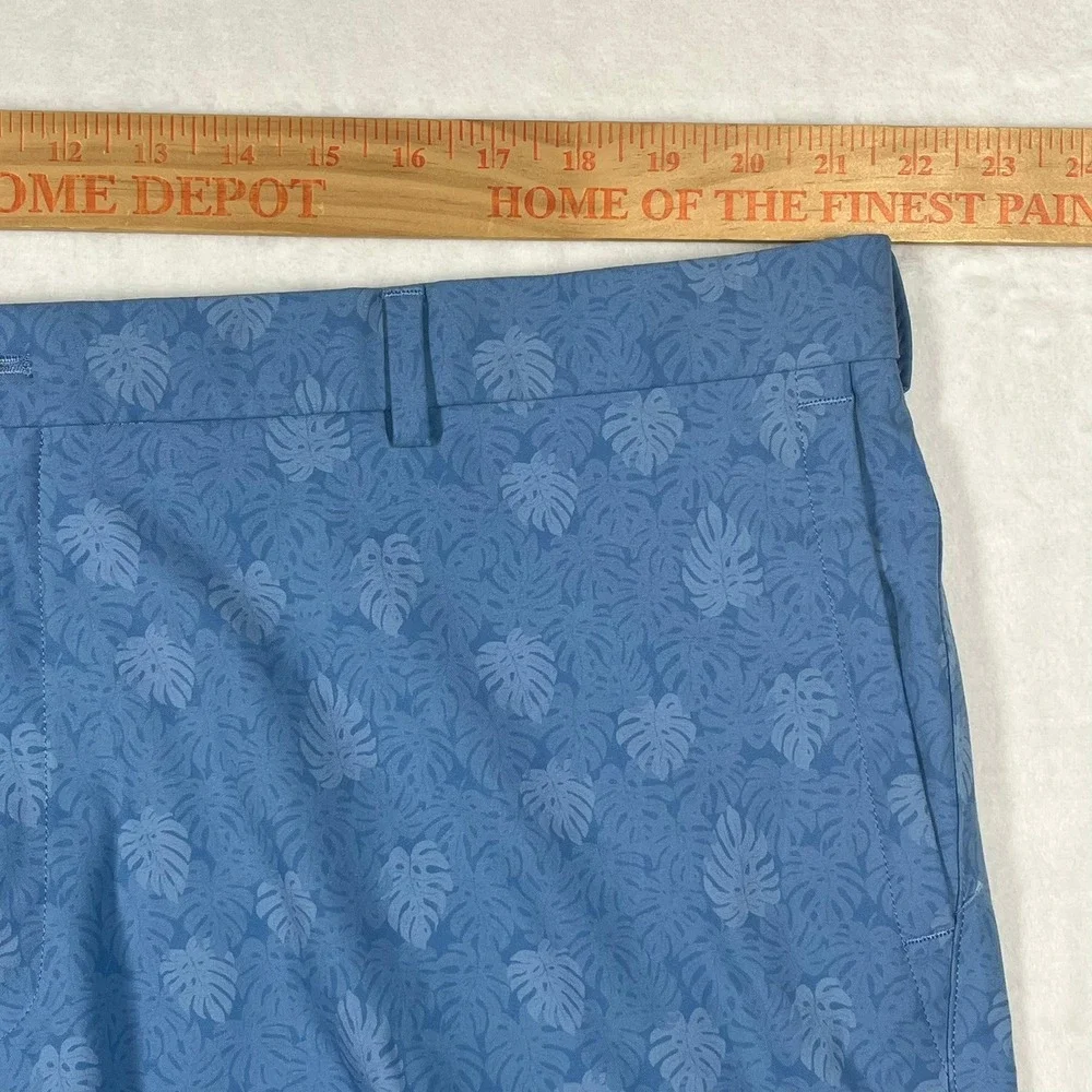 Peter Millar Performance Shorts Mens 42 Blue Monstera Leaf Print MS20EB83 Golf